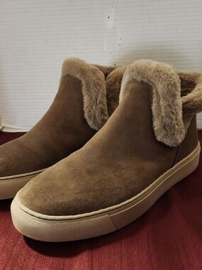 Suede Lined Slip-On Sneakers - Brown Cougar  ankle boots size Women's 9